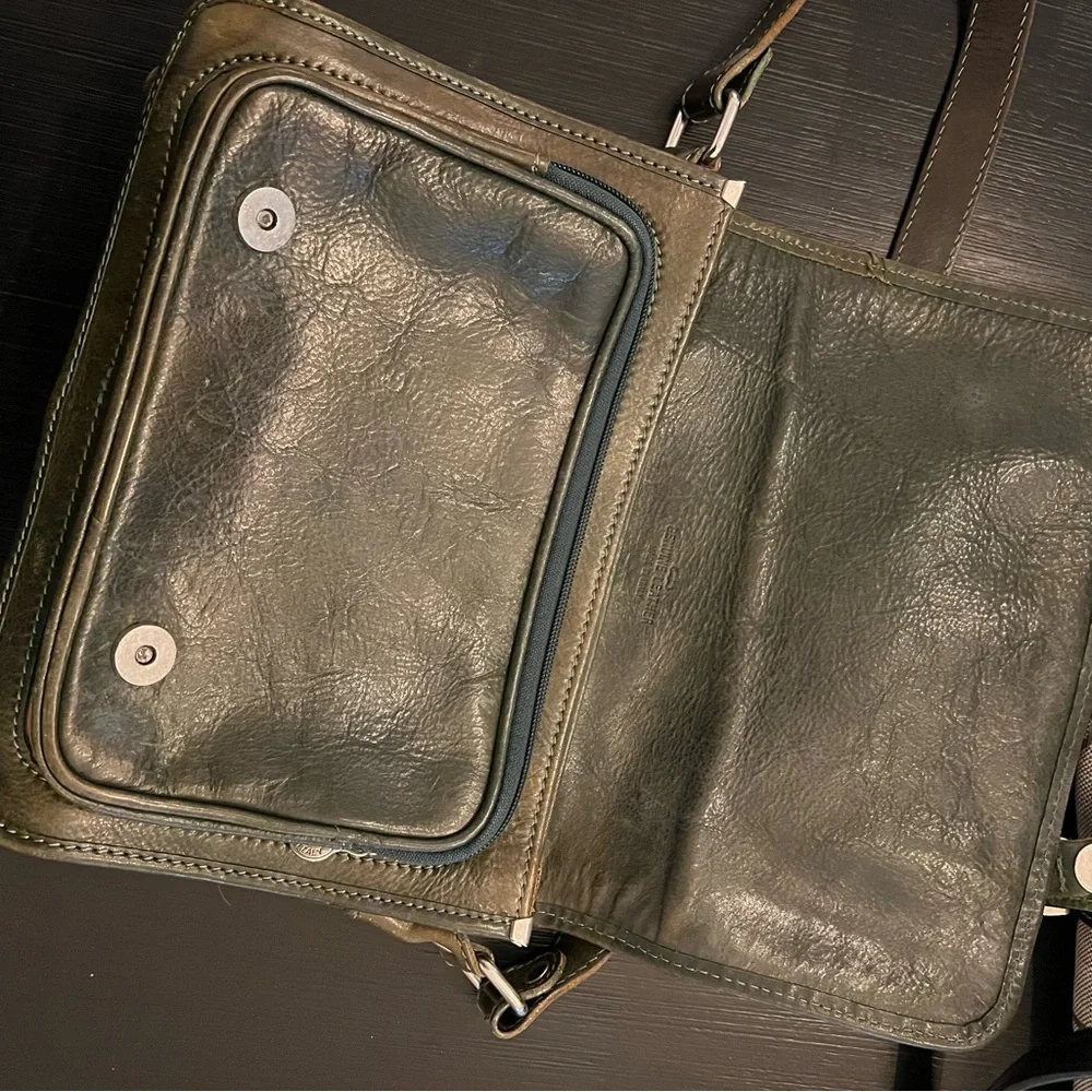Italian Leather Green Bag From Venice Italy Crossbody
